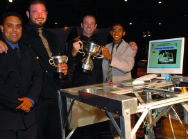 Winners, from left to right: Vaughn Rampersad (Masters student UKZN), Bruce Burton (senior lecturer UKZN and group leader), Lance Benn (Ph.D. student and co-leader UKZN), Nikesh Hargoon (Masters student UKZN)